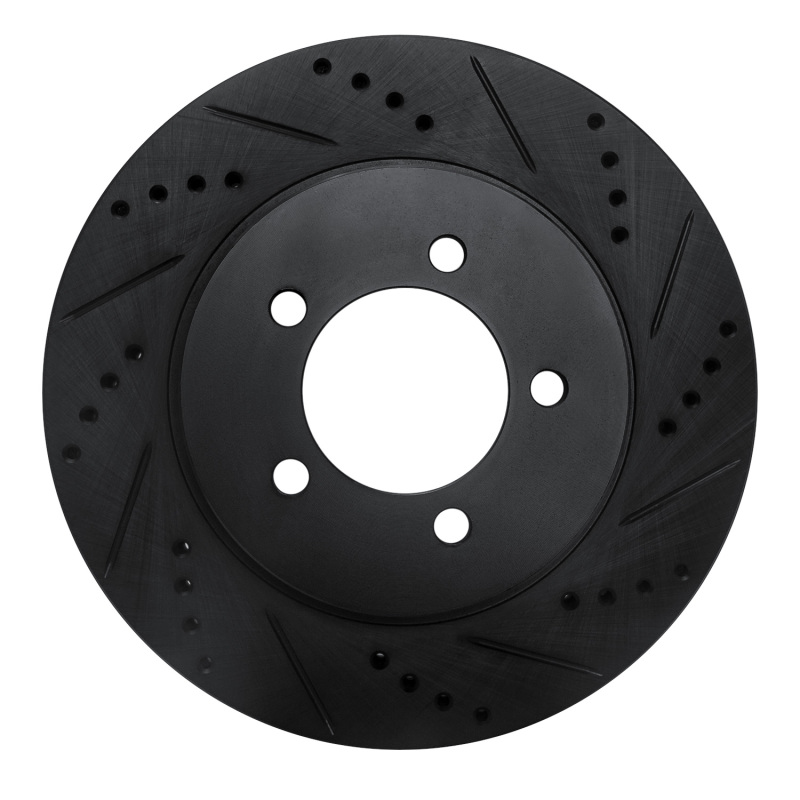 Ford Explorer Brake Rotor (1) - Front Right - R1 Concepts - Drilled & Slotted - Black - `02-`05